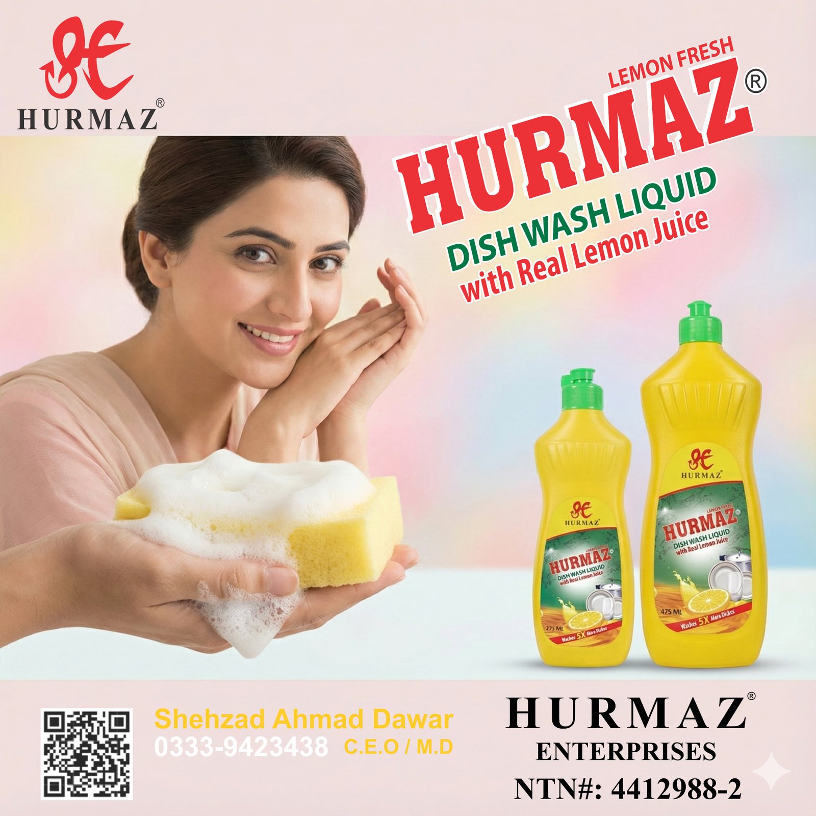 Hurmaz Lemon Fresh Dish Wash 475 ml